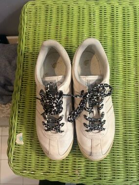 Adidas sambas with leopard laces